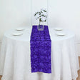 Rosette Satin Table Runner 14" x 108" Purple - YauSpark