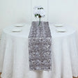 Rosette Satin Table Runner 14" x 108" Silver - YauSpark