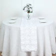 Rosette Satin Table Runner 14" x 108" White - YauSpark