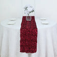 Rosette Satin Table Runner 14" x 108" Wine Red - YauSpark