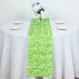Rosette Satin Table Runner 14" x 108" Yellow Green - YauSpark