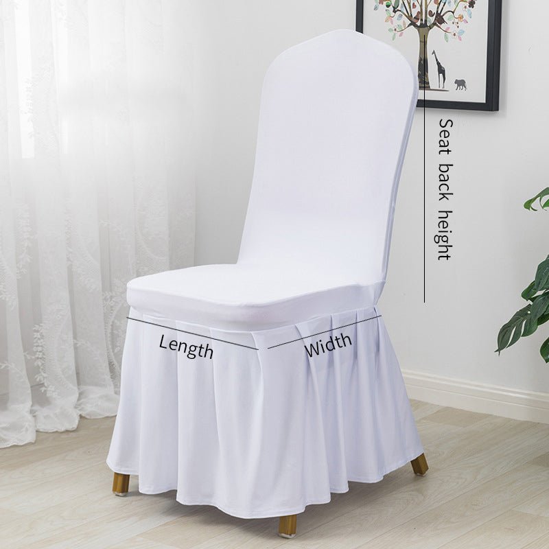 Ruffled Pleated Skirt Polyester Chair Cover Black - YauSpark