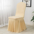 Ruffled Pleated Skirt Polyester Chair Cover Black - YauSpark
