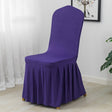 Ruffled Pleated Skirt Polyester Chair Cover Dark Purple - YauSpark