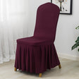 Ruffled Pleated Skirt Polyester Chair Cover Dark Red - YauSpark
