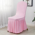 Ruffled Pleated Skirt Polyester Chair Cover Light Pink - YauSpark