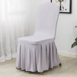 Ruffled Pleated Skirt Polyester Chair Cover Silver Gray - YauSpark