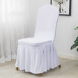 Ruffled Pleated Skirt Polyester Chair Cover White - YauSpark