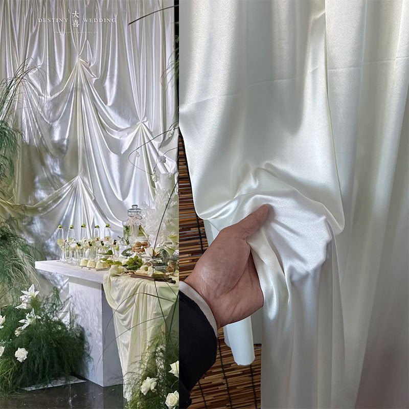 Satin Backdrop Drape Curtain - 9ftx10ft Gold - YauSpark