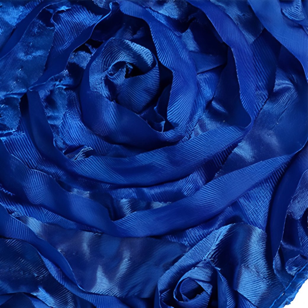 Satin Rectangle Tablecloth Grandiose 3D Rosette Table Cover 156"x90" - YauSpark