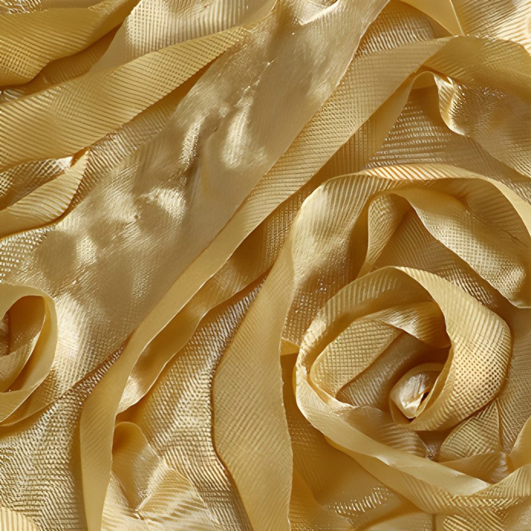 Satin Rectangle Tablecloth Grandiose 3D Rosette Table Cover 156"x90" - YauSpark