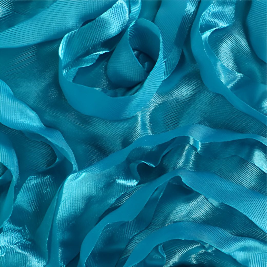 Satin Rectangle Tablecloth Grandiose 3D Rosette Table Cover 156"x90" - YauSpark