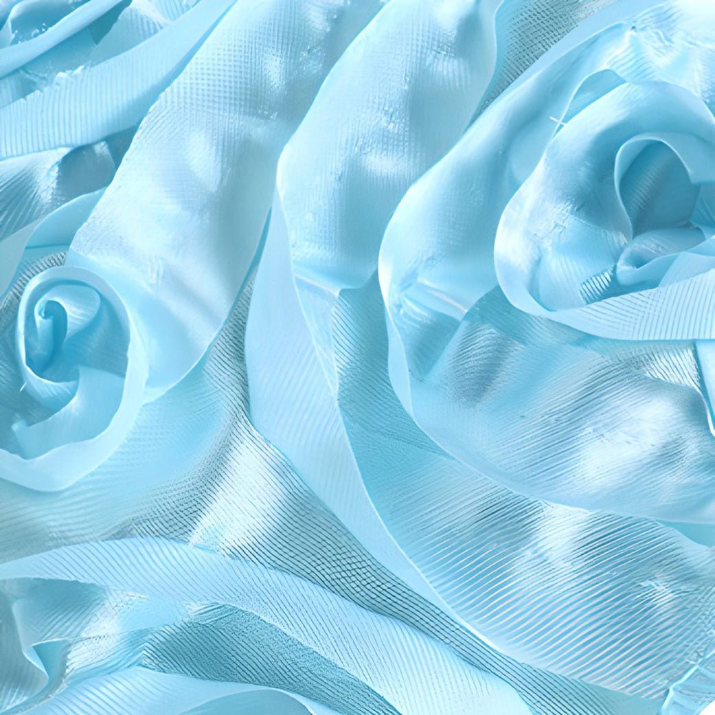 Satin Rectangle Tablecloth Grandiose 3D Rosette Table Cover 156"x90" - YauSpark