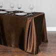 Satin Rectangular Tablecloth 90"x156" Chocolate - With splicing - YauSpark