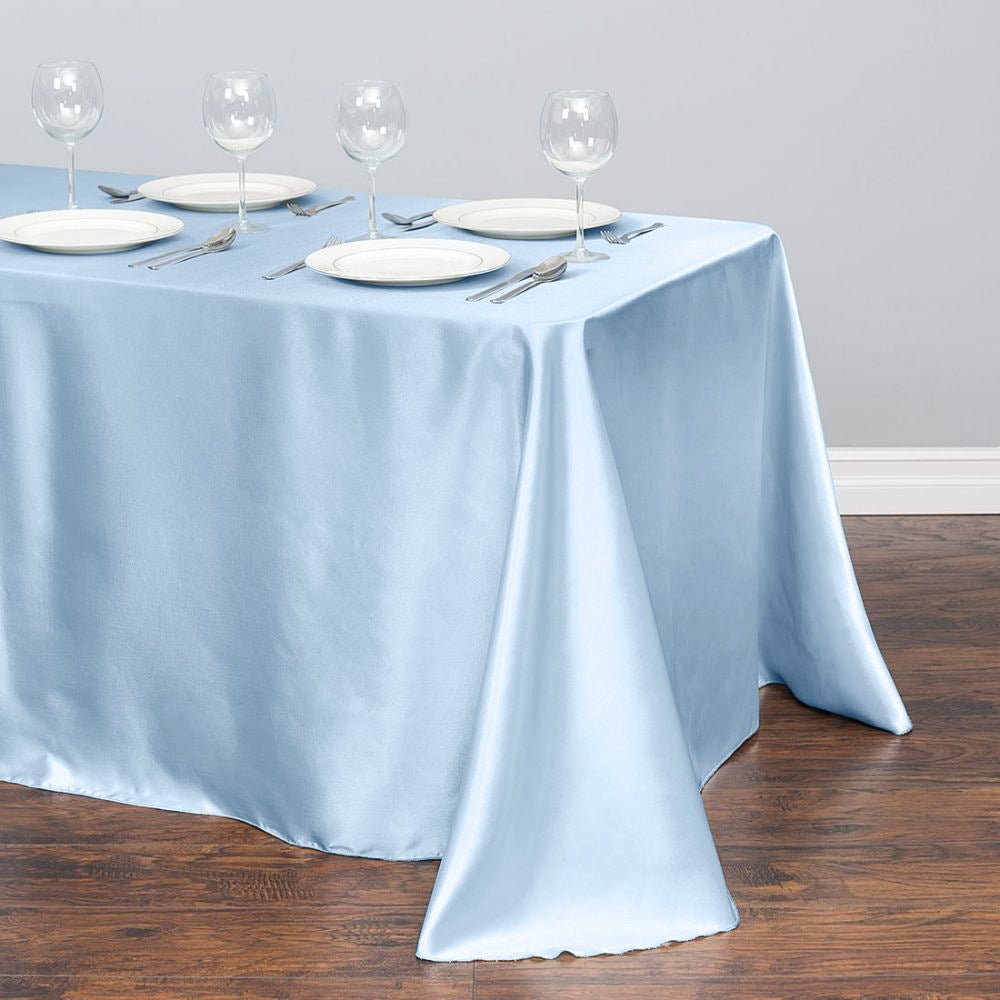 Satin Rectangular Tablecloth 90"x156" Indigo - With splicing - YauSpark