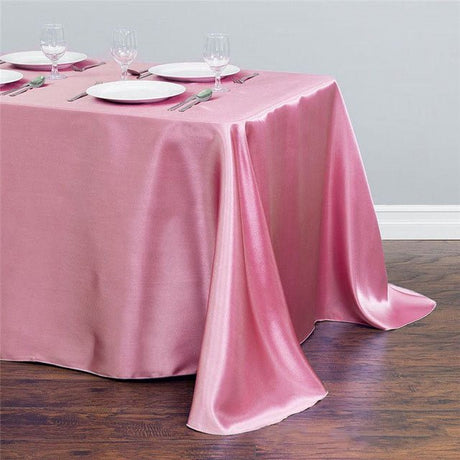 Satin Rectangular Tablecloth 90"x156" Peach - With splicing - YauSpark