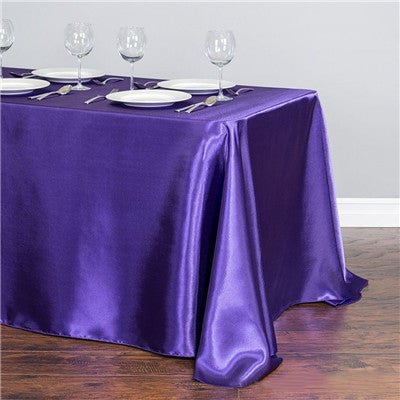 Satin Rectangular Tablecloth 90"x156" Purple - With splicing - YauSpark