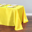 Satin Rectangular Tablecloth 90"x156" Yellow - With splicing - YauSpark