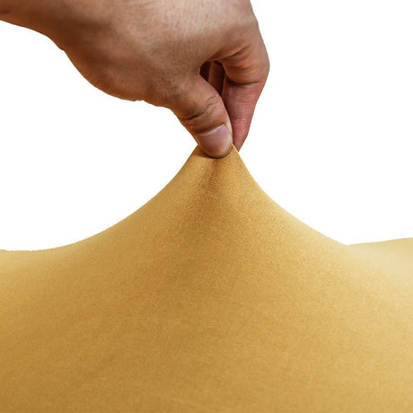 Satin Rosette Spandex Stretch Banquet Chair Cover Champagne - YauSpark