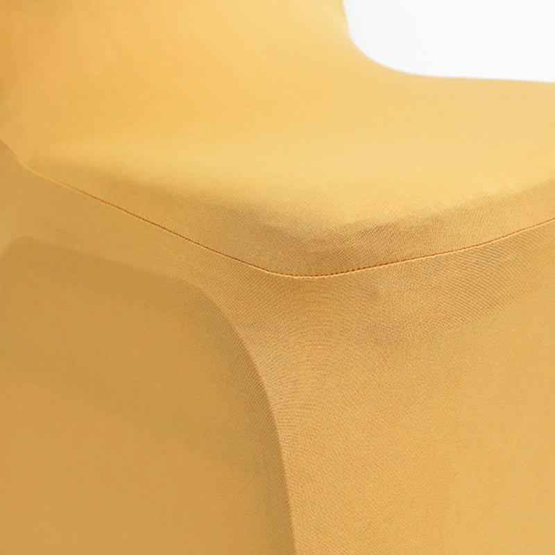 Satin Rosette Spandex Stretch Banquet Chair Cover Champagne - YauSpark