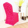 Satin Rosette Spandex Stretch Banquet Chair Cover Rose Red - YauSpark