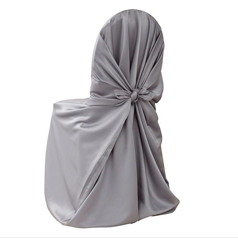 Satin Self - Tie Universal Chair Cover 44"x56" Grey - YauSpark