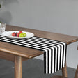 Satin Stripe Classic Table Runner 12"x108" Black White - YauSpark
