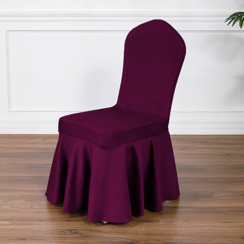 Satin Sundress Chair Cover Bordeaux Red - YauSpark