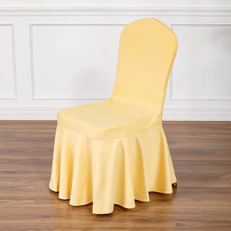 Satin Sundress Chair Cover Dark Yellow - YauSpark