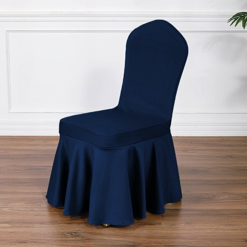Satin Sundress Chair Cover Navy Blue - YauSpark