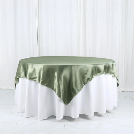 Satin Table Overlay 85"x85" Army Green - YauSpark