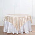 Satin Table Overlay 85"x85" Beige - YauSpark