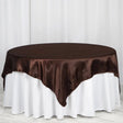 Satin Table Overlay 85"x85" Brown - YauSpark