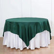 Satin Table Overlay 85"x85" Dark Green - YauSpark