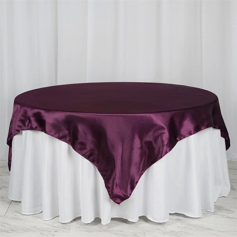 Satin Table Overlay 85"x85" Dark Purple - YauSpark