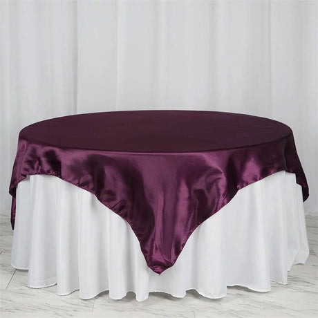 Satin Table Overlay 85"x85" Dark Purple - YauSpark