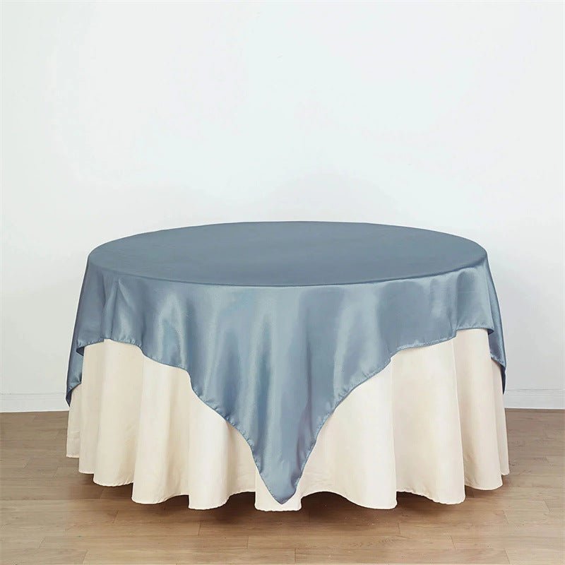 Satin Table Overlay 85"x85" Gray Blue - YauSpark