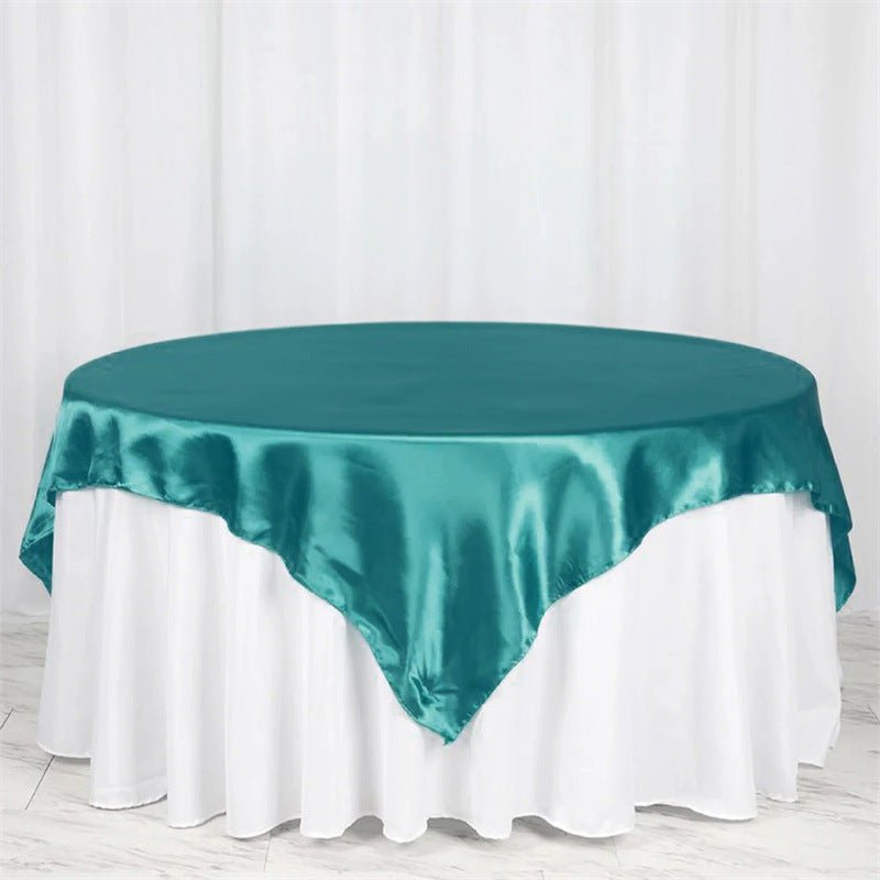 Satin Table Overlay 85"x85" Green - YauSpark
