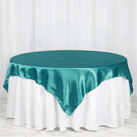 Satin Table Overlay 85"x85" Green - YauSpark