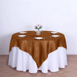 Satin Table Overlay 85"x85" Light Brown - YauSpark