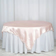 Satin Table Overlay 85"x85" Light Pink - YauSpark