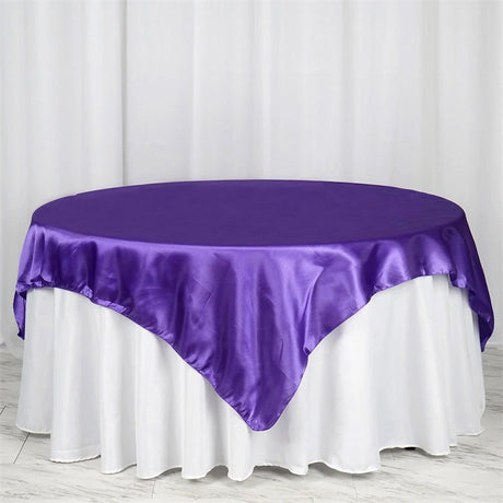Satin Table Overlay 85"x85" Purple - YauSpark