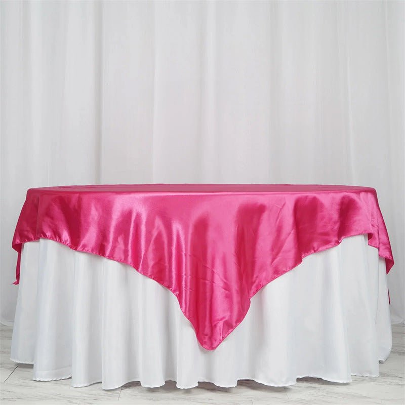 Satin Table Overlay 85"x85" Rose Red - YauSpark