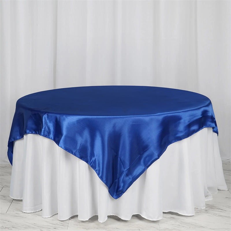 Satin Table Overlay 85"x85" Royal Blue - YauSpark