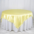Satin Table Overlay 85"x85" Yellow - YauSpark