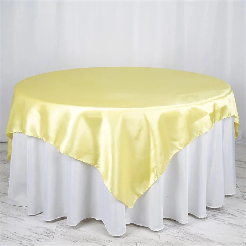 Satin Table Overlay 85"x85" Yellow - YauSpark
