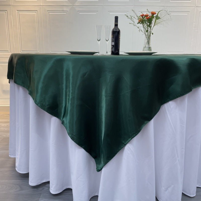 Satin Table Overlay 85"x85" Yellow - YauSpark