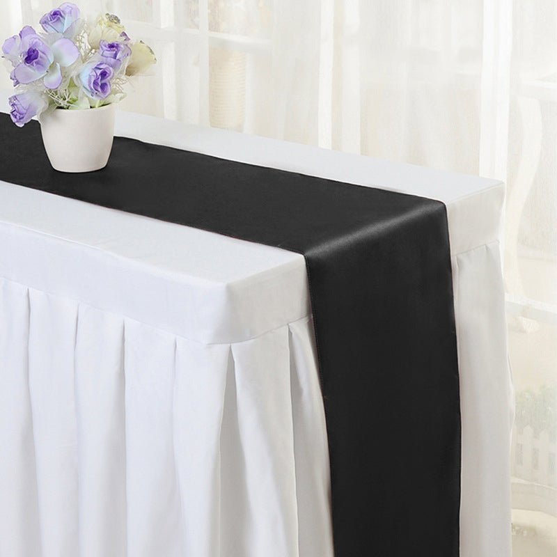 Satin Table Runner 12"x110" Black - YauSpark