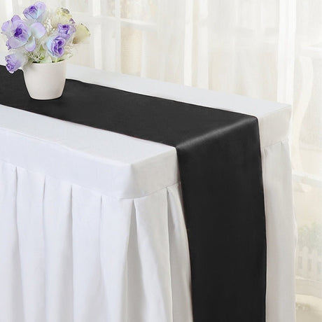 Satin Table Runner 12"x110" Black - YauSpark