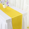 Satin Table Runner 12"x110" Bright Yellow - YauSpark